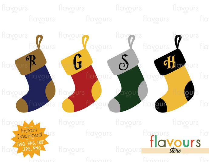 Hogwarts House Christmas Stockings - Potter Fan - SVG Cut File - FlavoursStore
