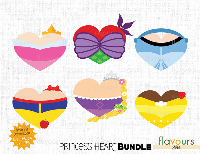 Disney Princess Hearts Bundle - Cuttable Design Files - FlavoursStore