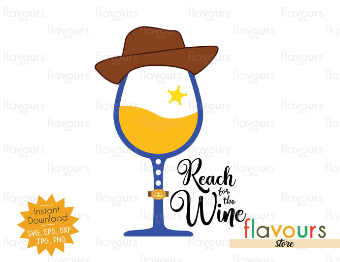 Reach For The Wine - Woody - SVG Cut File - FlavoursStore