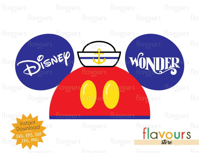 Mickey Sailor Hat Ears - Instant Download - SVG Cut Files - FlavoursStore
