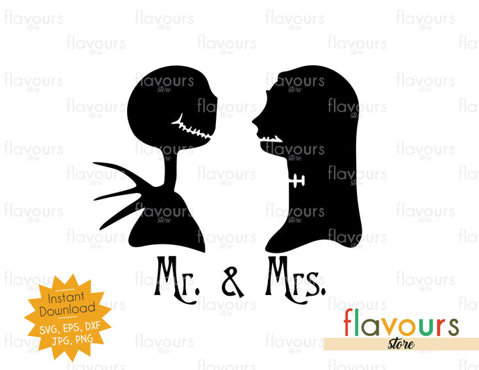 Sally and Jack - Mr and Mrs - SVG Cut File - FlavoursStore
