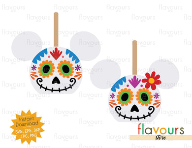 Mickey And Minnie Sugar Skull Caramel Apples - SVG Cut File - FlavoursStore