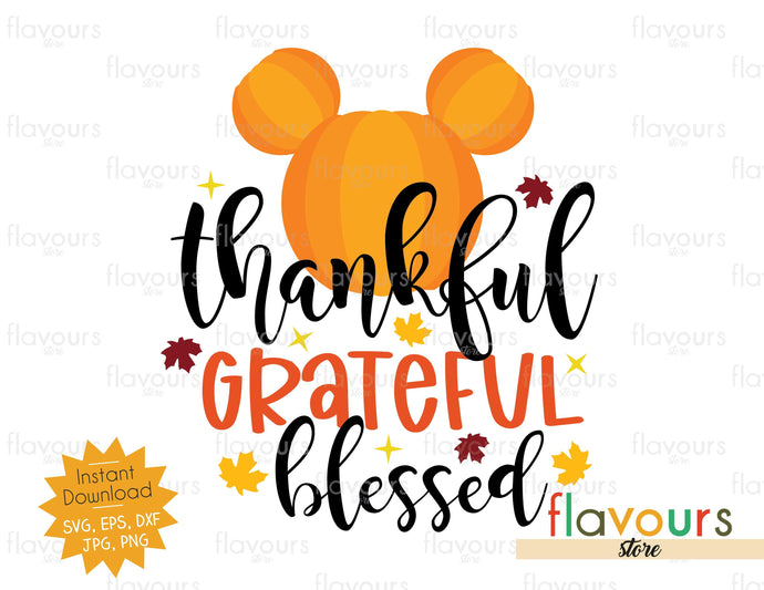 Thankful Grateful Blessed - Mickey Ears - SVG Cut Files - FlavoursStore