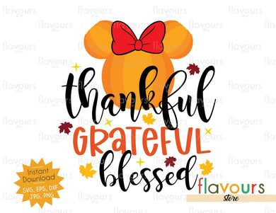 Thankful Grateful Blessed - Minnie Ears - SVG Cut Files - FlavoursStore