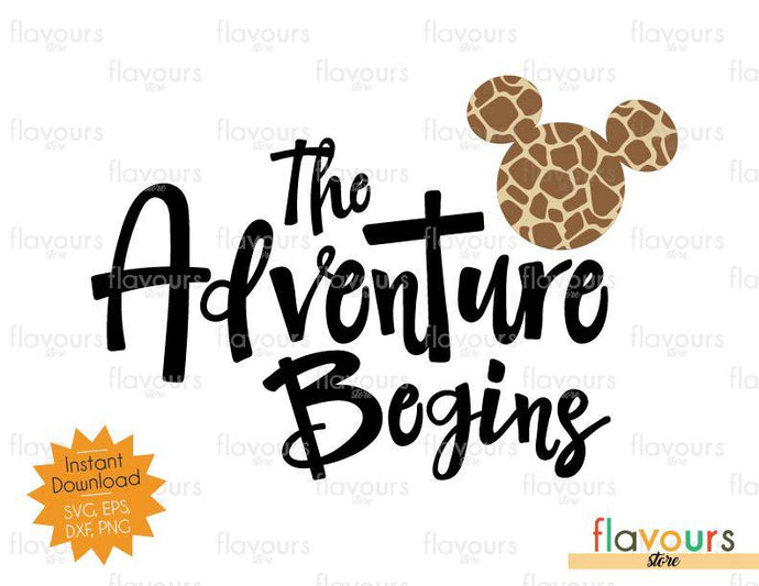 The Adventure Begins Mickey Giraffe Pattern - SVG Cut File - FlavoursStore