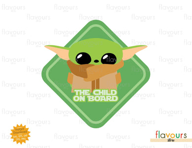 The Child on Board, Baby Yoda - SVG Cut File - FlavoursStore