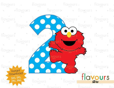 Two - Baby Elmo - Sesame Street - Cuttable Design Files - FlavoursStore