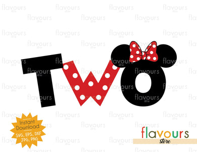 Two - Minnie Ears - SVG Cut Files - FlavoursStore