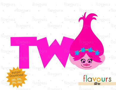 Two - Poppy - Trolls - Instant Download - SVG FILES - FlavoursStore
