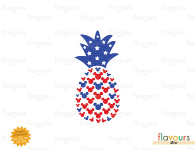 USA Pineapple Mickey Head, 4th July, Independence Day - SVG Cut File - FlavoursStore