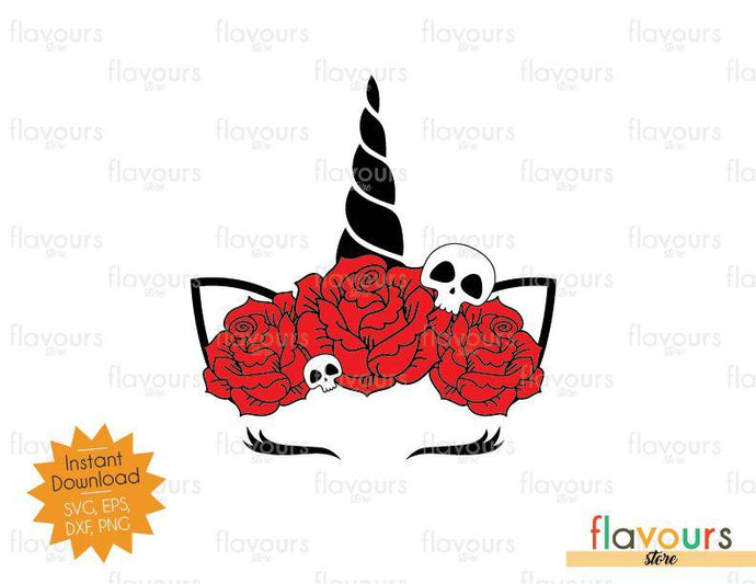 Unicorn Halloween Skull - Halloween - SVG Cut Files - FlavoursStore