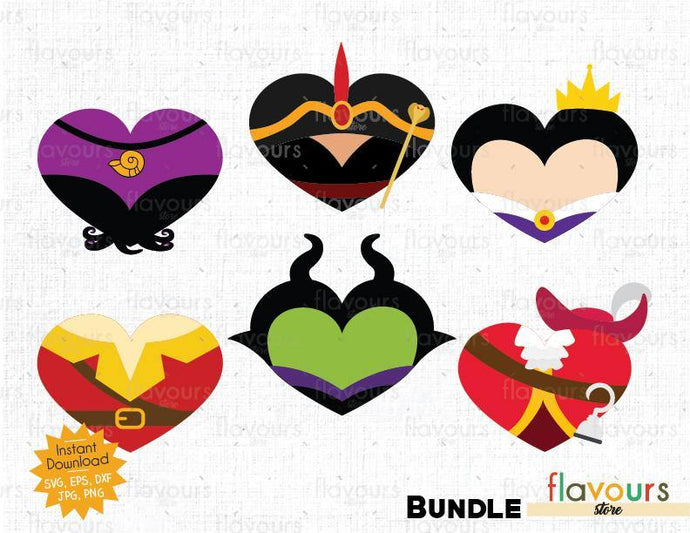 Villains Hearts Bundle - Cuttable Design Files - FlavoursStore