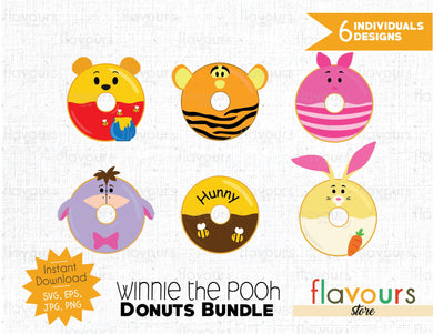 Winnie the pooh Donuts Inspired Bundle - Instant Download - SVG Cut File - FlavoursStore