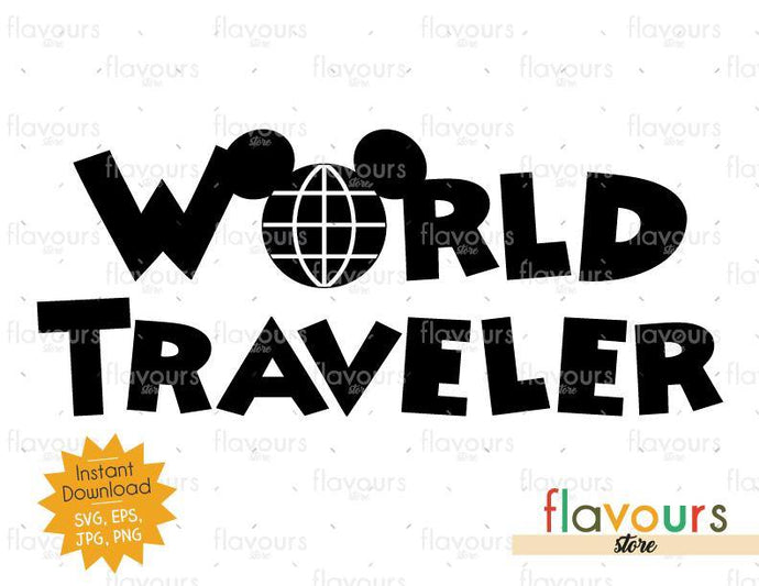 World Traveler Mickey Ears - Instant Download - SVG Cut File - FlavoursStore